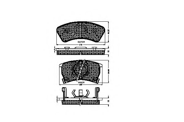 Imagine set placute frana,frana disc SPIDAN 31455