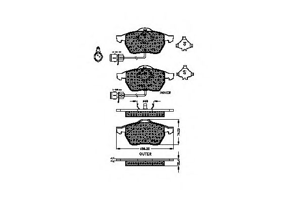 Imagine set placute frana,frana disc SPIDAN 32286