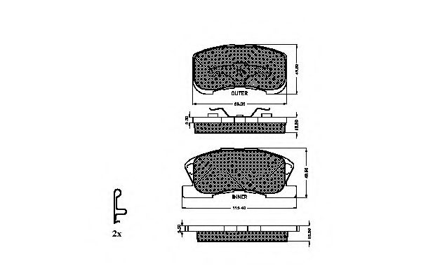 Imagine set placute frana,frana disc SPIDAN 32341