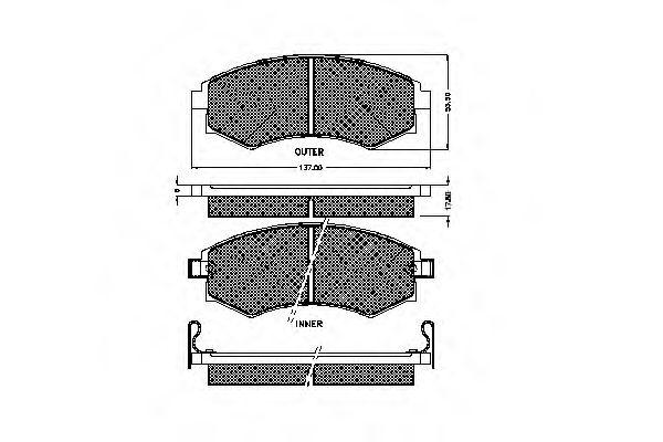 Imagine set placute frana,frana disc SPIDAN 32366