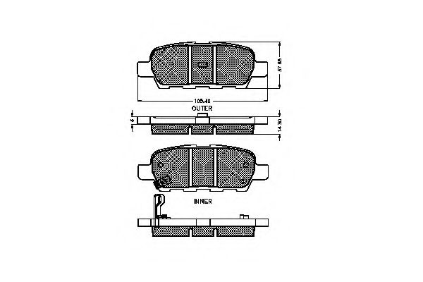 Imagine set placute frana,frana disc SPIDAN 32443