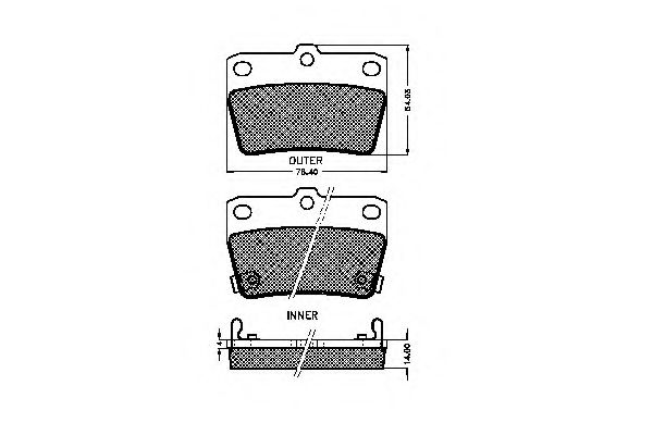 Imagine set placute frana,frana disc SPIDAN 32449