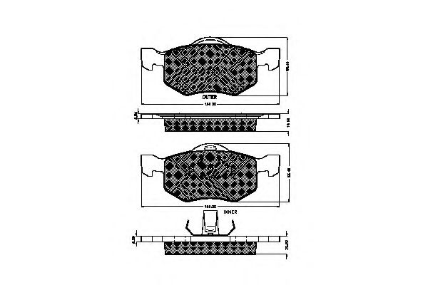 Imagine set placute frana,frana disc SPIDAN 32455