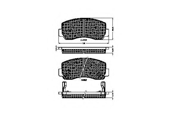 Imagine set placute frana,frana disc SPIDAN 32746