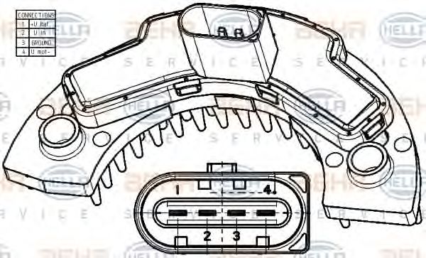 Reglaj, suflanta de interior HELLA 5HL 351 029-101