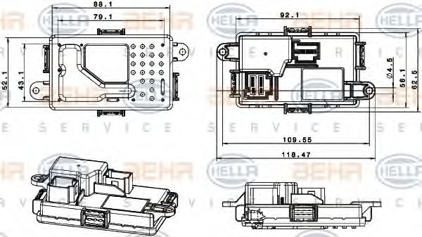 Reglaj, suflanta de interior HELLA 5HL 351 321-651