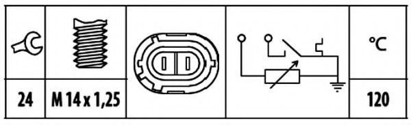 Imagine senzor,temperatura lichid de racire HELLA 6PT 009 309-481