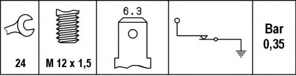 Imagine Senzor presiune ulei HELLA 6ZL 003 259-121