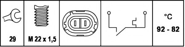 Imagine Comutator temperatura, ventilator radiator HELLA 6ZT 007 808-011