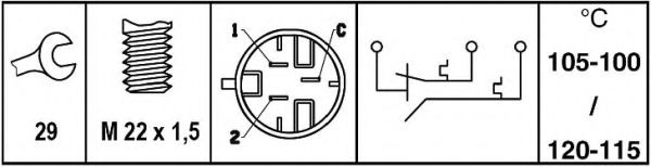 Imagine Comutator temperatura, ventilator radiator HELLA 6ZT 007 835-151