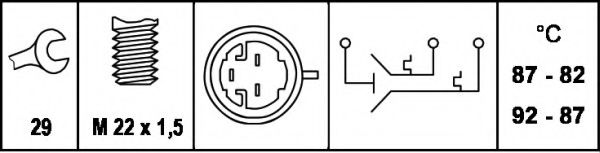 Imagine Comutator temperatura, ventilator radiator HELLA 6ZT 007 837-031