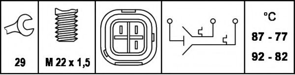 Imagine Comutator temperatura, ventilator radiator HELLA 6ZT 007 837-041