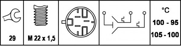 Imagine Comutator temperatura, ventilator radiator HELLA 6ZT 007 837-081