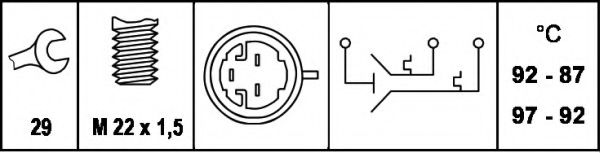 Imagine Comutator temperatura, ventilator radiator HELLA 6ZT 007 837-111