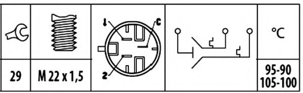 Imagine Comutator temperatura, ventilator radiator HELLA 6ZT 181 611-071