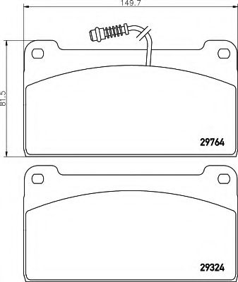 Imagine set placute frana,frana disc HELLA 8DB 355 005-441