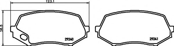 Imagine set placute frana,frana disc HELLA 8DB 355 005-591