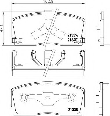 Imagine set placute frana,frana disc HELLA 8DB 355 005-721