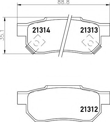 Imagine set placute frana,frana disc HELLA 8DB 355 005-731