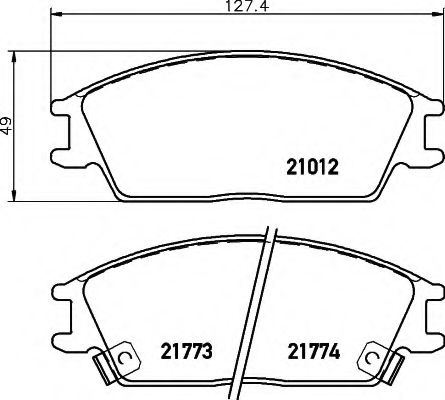 Imagine set placute frana,frana disc HELLA 8DB 355 006-271