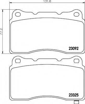 Imagine set placute frana,frana disc HELLA 8DB 355 006-601