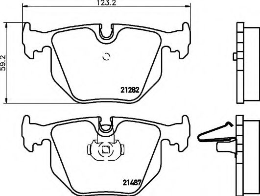 Imagine set placute frana,frana disc HELLA 8DB 355 006-691