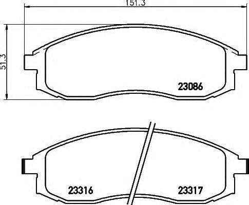 Imagine set placute frana,frana disc HELLA 8DB 355 006-731