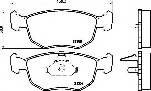 Imagine set placute frana,frana disc HELLA 8DB 355 008-191