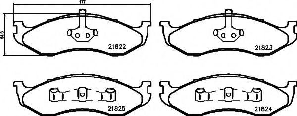 Imagine set placute frana,frana disc HELLA 8DB 355 008-231