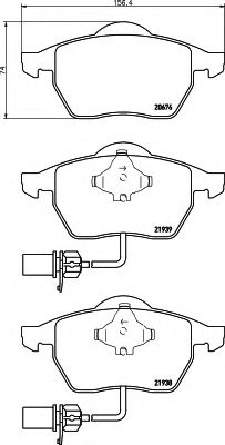 Imagine set placute frana,frana disc HELLA 8DB 355 008-411