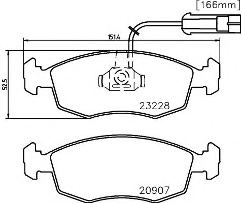 Imagine set placute frana,frana disc HELLA 8DB 355 008-521