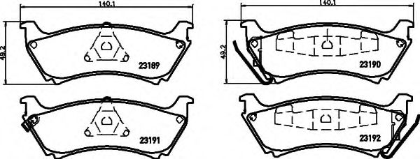 Imagine set placute frana,frana disc HELLA 8DB 355 008-671