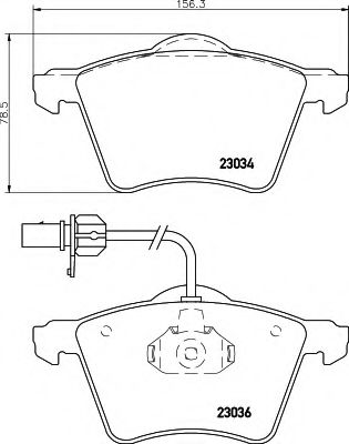 Imagine set placute frana,frana disc HELLA 8DB 355 008-771