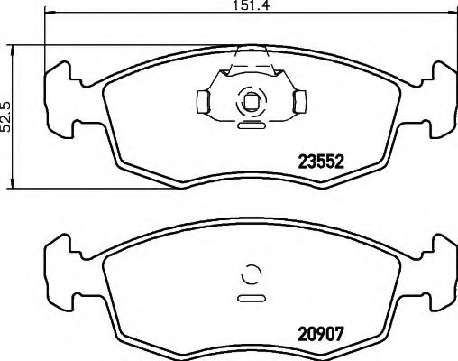 Imagine set placute frana,frana disc HELLA 8DB 355 009-131