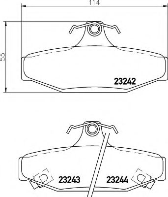 Imagine set placute frana,frana disc HELLA 8DB 355 009-571