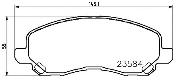 Imagine set placute frana,frana disc HELLA 8DB 355 009-671