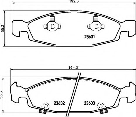 Imagine set placute frana,frana disc HELLA 8DB 355 009-881