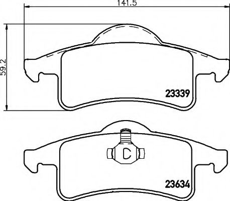 Imagine set placute frana,frana disc HELLA 8DB 355 009-891