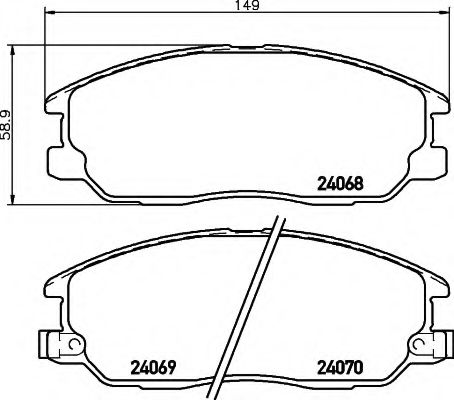 Imagine set placute frana,frana disc HELLA 8DB 355 010-451