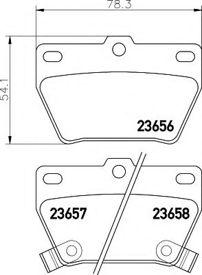 Imagine set placute frana,frana disc HELLA 8DB 355 010-521