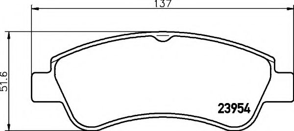 Imagine set placute frana,frana disc HELLA 8DB 355 011-071