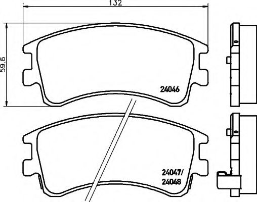 Imagine set placute frana,frana disc HELLA 8DB 355 011-141