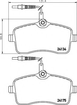 Imagine set placute frana,frana disc HELLA 8DB 355 011-481