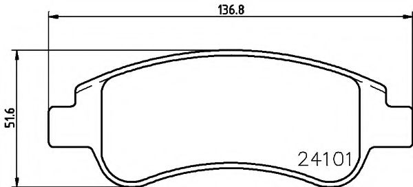 Imagine set placute frana,frana disc HELLA 8DB 355 011-521