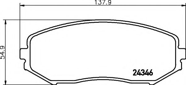 Imagine set placute frana,frana disc HELLA 8DB 355 012-351