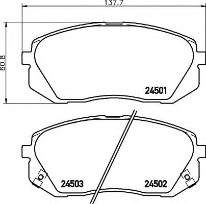 Imagine set placute frana,frana disc HELLA 8DB 355 012-961