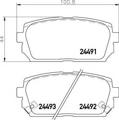 Imagine set placute frana,frana disc HELLA 8DB 355 012-971