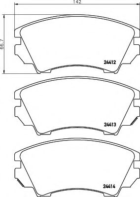 Imagine set placute frana,frana disc HELLA 8DB 355 013-041