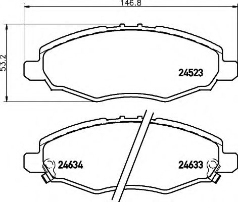 Imagine set placute frana,frana disc HELLA 8DB 355 013-181