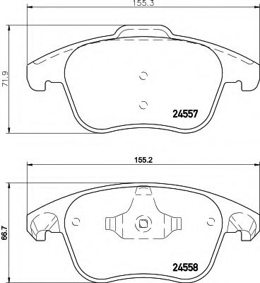 Imagine set placute frana,frana disc HELLA 8DB 355 013-351